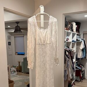 Maternity White Lace Dress